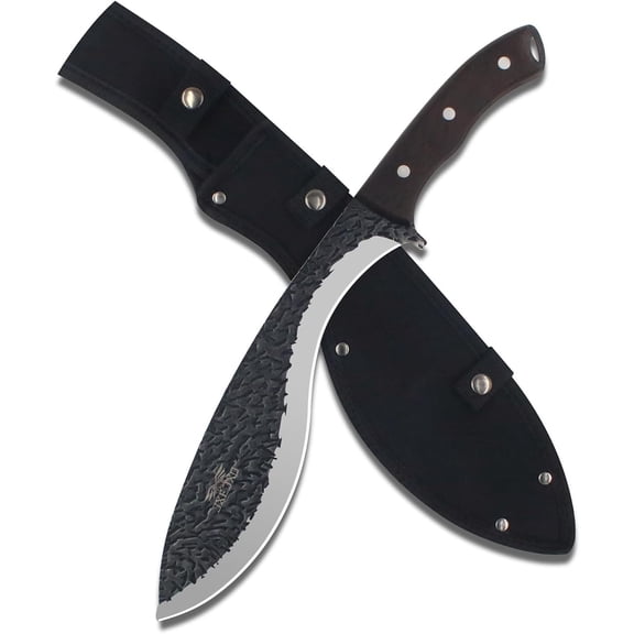 JXE JXO Machete with Nylon Sheath, Fixed Full Tang 3Cr13 Steel Blade Heavy Duty Machete for Cutting Trees Heavy Duty for Clearing Brush, Yard Work, Gardening, Camping and Hiking