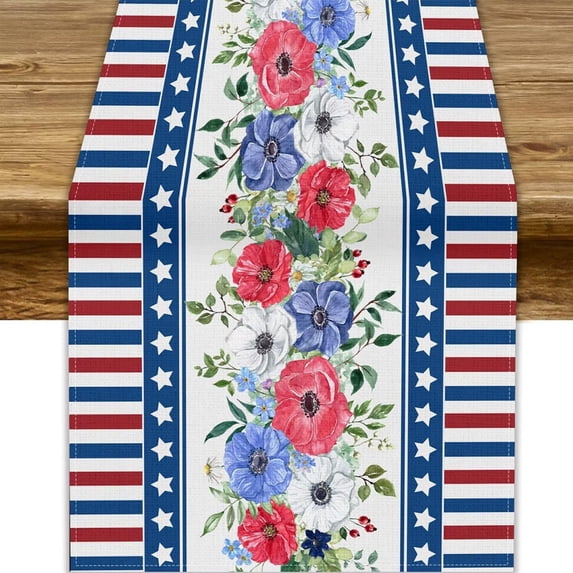 JXKIKOZE 108x13 in Extra Long Patriotic Table Runner, 9 Styles 4th of ...
