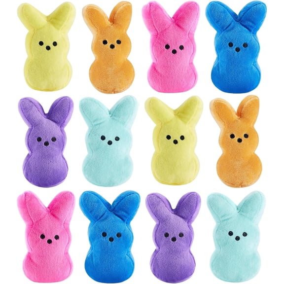 12PCS Easter Bunny Stuffed Plush,Easter Basket Stuffers Toys,Easter Bunny Bulk Stuffies Animals Plushie,Easter Egg Fillers,Easter Gifts for Tween