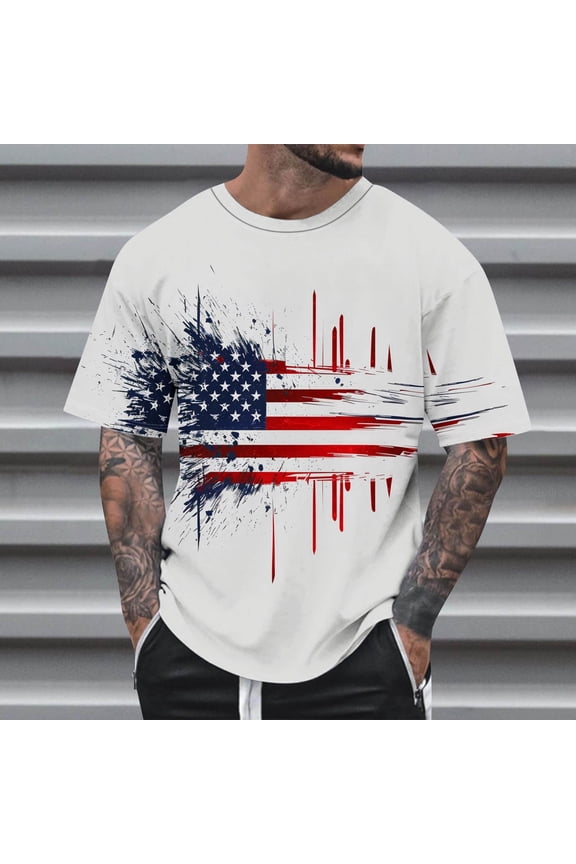American Flag Eagle Graphic 3D Printed T-Shirt for Men Patriotic Independence O-Neck Short Sleeve Casual Streetwear Pullover Tee Tops