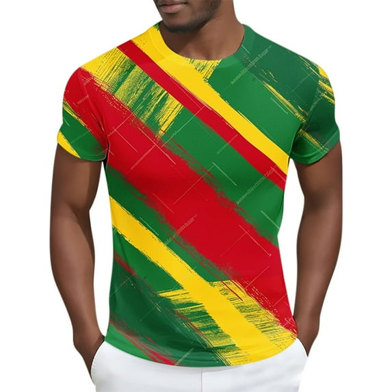 JXMVOJ Breathable Imitation Cotton Round Neck Short Sleeve Printed Top for Men/Women/Kids, Unisex Black History Month Festival Wear, Summer Casual Graphic Tee, Cultural Support Outfit