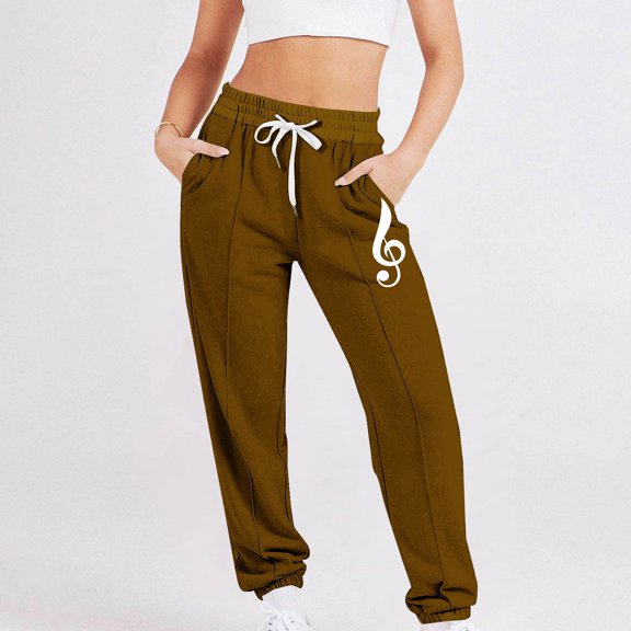 JXMVOJ Cinch Bottom Sweatpants with Pockets, Women Five-pointed Star Printed Casual Drawstring Sports Ankle Binding Leg Sweatpants