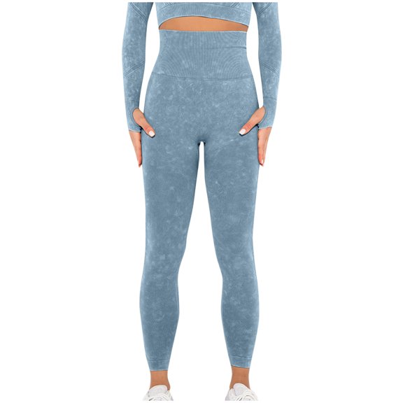 JXMVOJ Fashion Women Comfortable Casual Put Together Wash Solid Color Yoga Full Length Pants - Blue,Yoga Capris With Pockets For Women