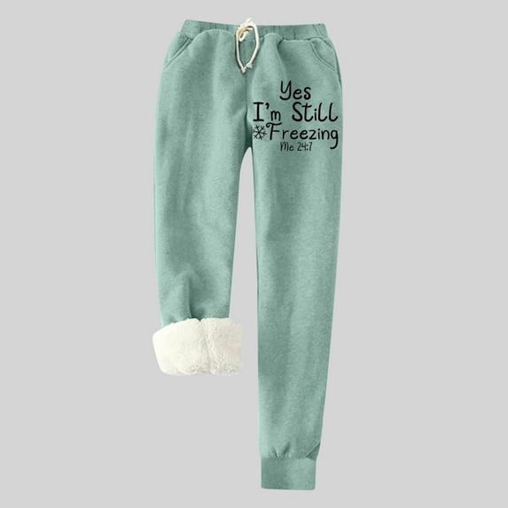 JXMVOJ Fashion Women's Printing Leggings With Elastic Drawstring Pockets Thick Warm Pants - Green,Elastic Waist Capris For Women