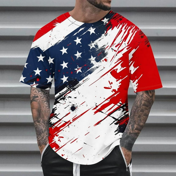 JXMVOJ Fast-Drying 3D Cut Polyester Round Neck Printed T-Shirt for Men, Breathable Gym Casual Multi-Sport Apparel, Summer Sports Wear with Curved Crew Neck