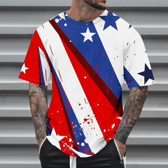 JXMVOJ Fast-Drying 3D Cut Polyester Round Neck Printed T-Shirt for Men, Breathable Gym Casual Multi-Sport Apparel, Summer Sports Wear with Curved Crew Neck