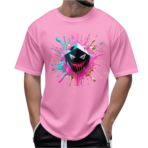JXMVOJ Funny Shirts for Mens Halloween T-Shirts Fun Cool Printed Graphic Tees Short Sleeve Crew Neck Casual Y2K Pullover Top Streetwear Summer Outfits