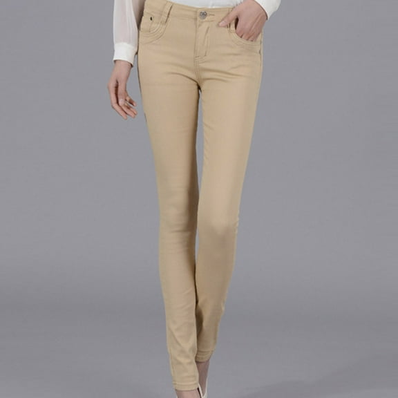 JXMVOJ High Waisted-Rise Colored Stretch Skinny Destroyed Ripped Distressed Jeans Women's Candy Pencil Pants Colorful Feet Denim Pants for Women Olive Mustard