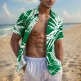 thumbnail image 1 of JXMVOJ Lightweight Non-Shrink Fade-Resistant Men's Casual Print Short Sleeve Button-Up Shirt, Summer Outdoor Casual Daily Wear, Unisex Hawaii Floral Turndown Collar Blouse, 1 of 6