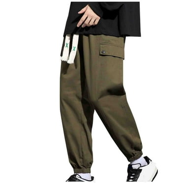JXMVOJ Man Solid Color Large Size Leisure Easy Add Fertilizer Enlarge Overalls Trousers
