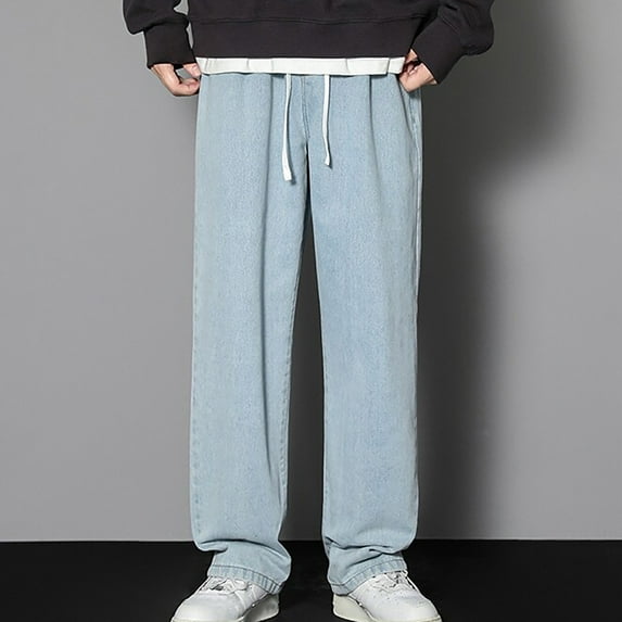 JXMVOJ Men Casual Beach Trousers Jean Jacket Summer Pants Thin Daily Solid Color Casual Jeans And Pants