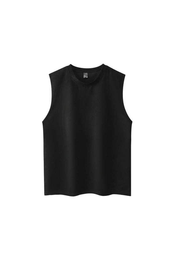 Men's 100% Polyester Knitted Vertical Stripe Tank Top, Breathable Gym Sports Casual Summer Wear, Slim Fit Crew Neck Wide Shoulder for Running Outdoor Daily Activities