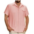 thumbnail image 1 of JXMVOJ Men's All-Season Polyester Breathable Comfort Durable Button Cardigan Short Sleeve Shirt Casual Workout, 1 of 8