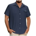 thumbnail image 1 of JXMVOJ Men's All-Season Polyester Breathable Comfort Durable Button Cardigan Short Sleeve Shirt Casual Workout, 1 of 8