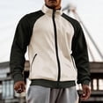 thumbnail image 1 of JXMVOJ Men's Bright Zipper Lightweight Jacket, Fashion Casual Color Block Zipper Pockets Long Sleeve Outwear Jackets, 1 of 1