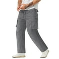 thumbnail image 1 of JXMVOJ Men's Casual Cargo Pants Relaxed Elastic Waist Work Pant Athletic Jogger Sweatpants Workwear Drawstring Straight Leg Pants with Multi Pockets, 1 of 5