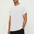 thumbnail image 1 of JXMVOJ Men's Casual Fashion Solid Short Sleeve Stand-up Collar Button Top Blouse Polyester Summer, 1 of 9