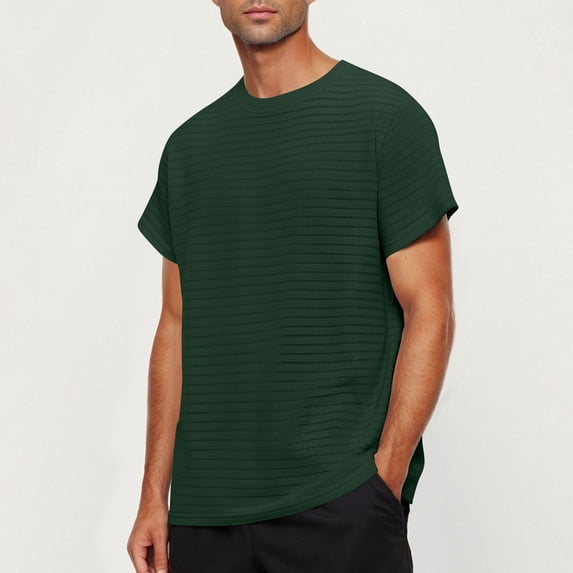 JXMVOJ Men's Casual Fashion Solid Short Sleeve Stand-up Collar Button Top Blouse Polyester Summer
