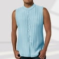 thumbnail image 1 of JXMVOJ Men's Casual Fashion Tank Tops Summer Sleeveless Regular Fit Solid Color Muscle T-Shirts Tops Lightweight Button Front Turndown Collar Shirts, 1 of 6