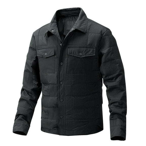 JXMVOJ Men's Casual Long Sleeve Button Jacket Outwear Coat with Pockets