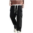thumbnail image 1 of JXMVOJ Men's Casual Loose Hip Hop Denim Work Pants Jeans with Cargo Pockets, 1 of 2