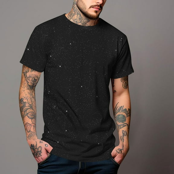 JXMVOJ Men's Casual Short Sleeve Shirt, Lightweight & Breathable, Round Neck, Stylish Solid Color Top for Daily Wear, Spring & Summer Fashion