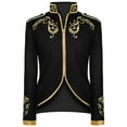 thumbnail image 1 of JXMVOJ Men's Court Fashion Prince Uniform Gold Embroidered Jacket Suit Jacket, 1 of 5