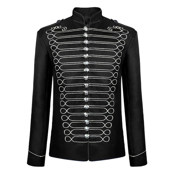 JXMVOJ Men's Court Fashion Prince Uniform Gold Embroidered Jacket Suit Jacket