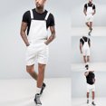thumbnail image 1 of JXMVOJ Men's Denim Bib Overalls Jeans Fashion Boot Cut Trousers Casual Slim Fit Adjustable Straps Jumpsuit Mens Button Pocket Jeans Overall Jumpsuit Streetwear Overall Suspender Pants, 1 of 9