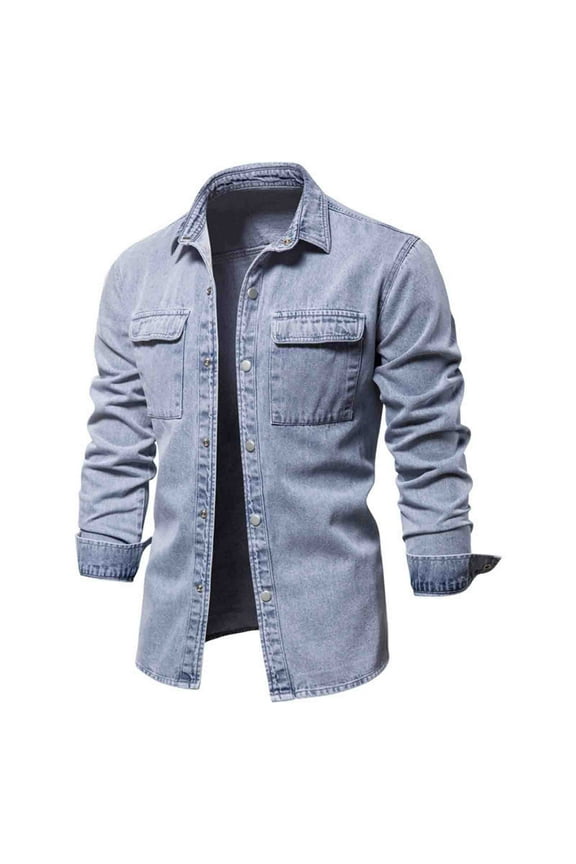 Men's Denim Jacket Washing Cowboy Loose Coat Jacket