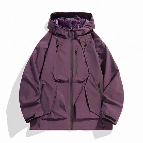 JXMVOJ Men's Full Zip Fleece Jacket Sweatshirt Lined work Long Sleeve Hoodless Casual Outwear coat