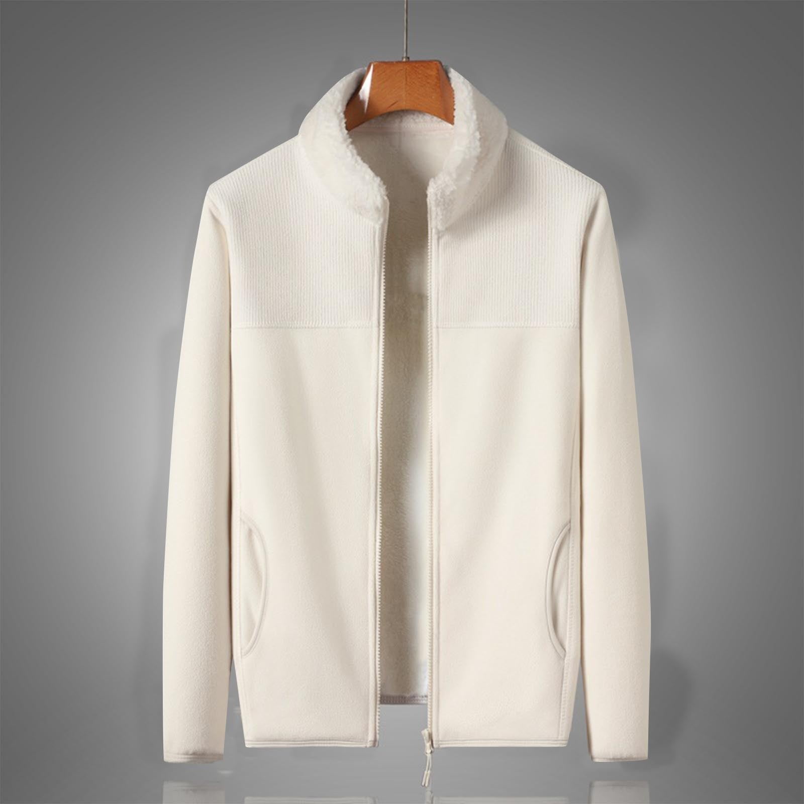 JXMVOJ Men's Full Zip Fleece Jacket Sweatshirt Lined work Long