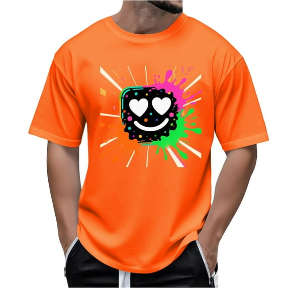 JXMVOJ Men's Funny T-Shirts Casual Halloween Fashion Printed Lightweight Sports Round Neck Short Sleeve Vintage Shirt Loose Fit Plus Size Comfy Trendy Outdoor Blouse Tops