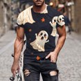 thumbnail image 1 of JXMVOJ Men's Halloween Printed Round Neck Short Sleeved Blouses/T-shirt Fashion Casual, Good Materials Stylish Attractive Handsome, Matches Jeans, Summer, Outdoor Casual Daily Wear, 1 of 5