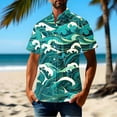 thumbnail image 1 of JXMVOJ Men's Hawaii Print Casual Button-Up Shirt, Lightweight Polyester Summer Tops for Outdoor, Party, Wedding, Casual Daily Wear, 1 of 5
