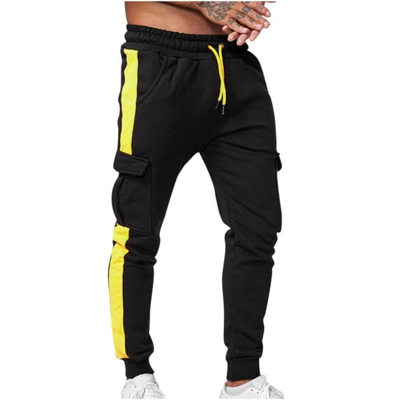 JXMVOJ Men's Heavyweight Cargo Fleece Sweatpants Stretch Elastic Waist Joggers Athletic Pants Drawstring Trousers with Pockets