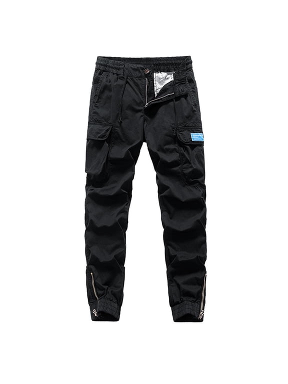Men's Hiking Pants Water Resistant Cargo Quick Dry Travel Elastic Waist with Zip Pockets Pockets Elastic Waist Full Length Pants for Work