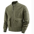 thumbnail image 1 of JXMVOJ Men's Jacket, Fashion Casual Solid Color Zipper Pockets Long Sleeve Hoodless Outwear, 1 of 9