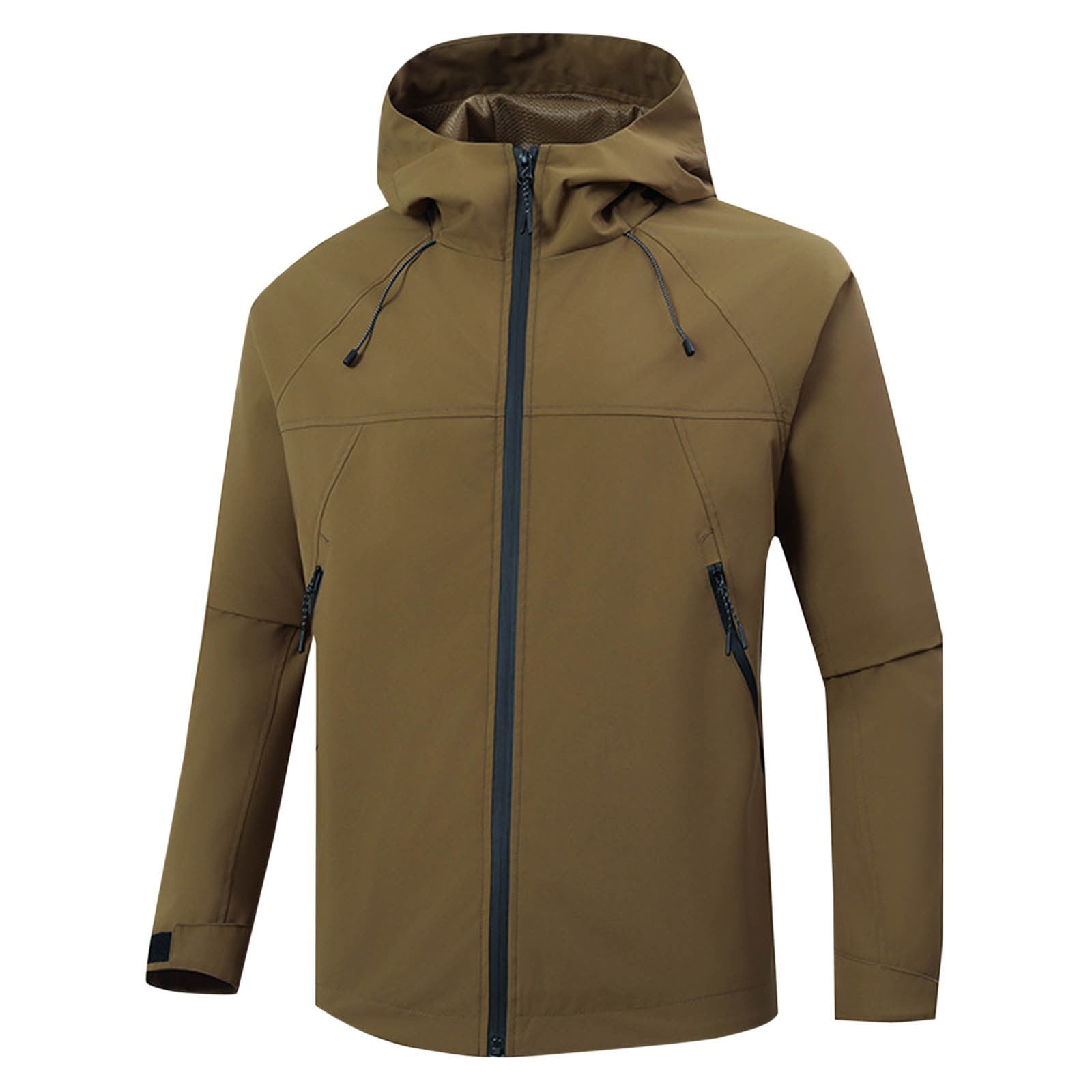 ジャケットその他 TRILLION Multi Pocket Hood Zip Up Windbreaker Jacket 5JH477 Men's Lightweight Jackets With Hood Full Zip Casual Down