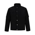 thumbnail image 1 of JXMVOJ Men's Lightweight Multi Pockets Zip Front Stand Collar Jackets Windbreaker Men Casual Stand Up collar button Splicing Sports Hooded Long Sleeve Zipper Outwear Pockets Jacket, 1 of 6