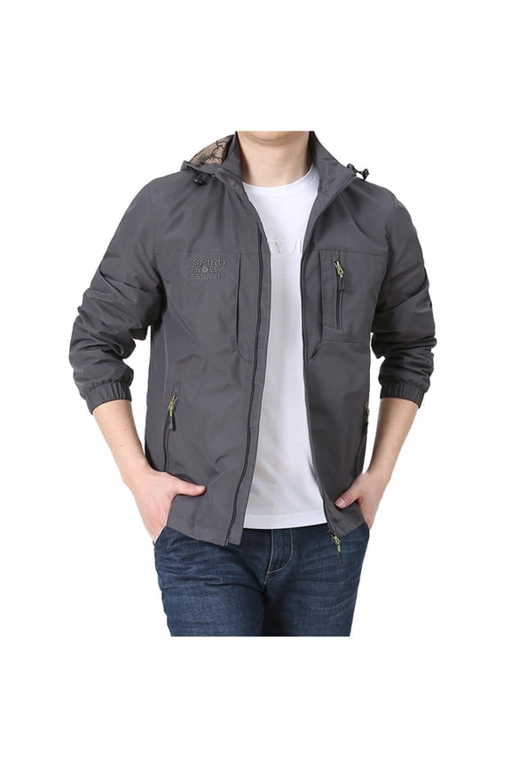 Men's Lightweight Softshell Jacket Fleece Lined Hooded Water Resistant Windbreaker Jackets