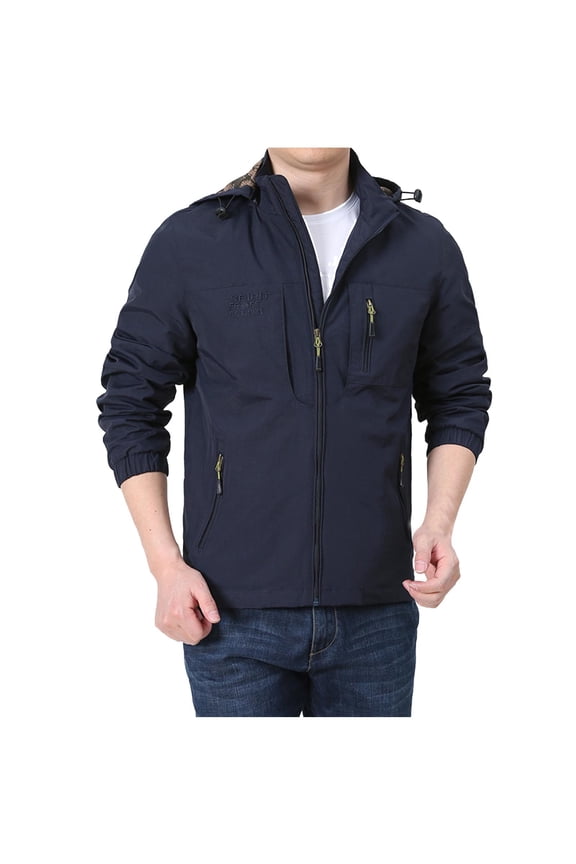 Men's Lightweight Softshell Jacket Fleece Lined Hooded Water Resistant Windbreaker Jackets