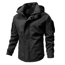 JXMVOJ Men's Lightweight Softshell Jacket Fleece Lined Hooded Water Resistant Winter Hiking Windbreaker Jackets Zipper Pocket Thin Casual Couple Loose Hooded Windbreaker Jacket