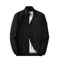 thumbnail image 1 of JXMVOJ Men's Lightweight Velour Shirt Jacket Casual Long Sleeve Full Zip Shacket Jackets Hoodless Casual Outwear, 1 of 5