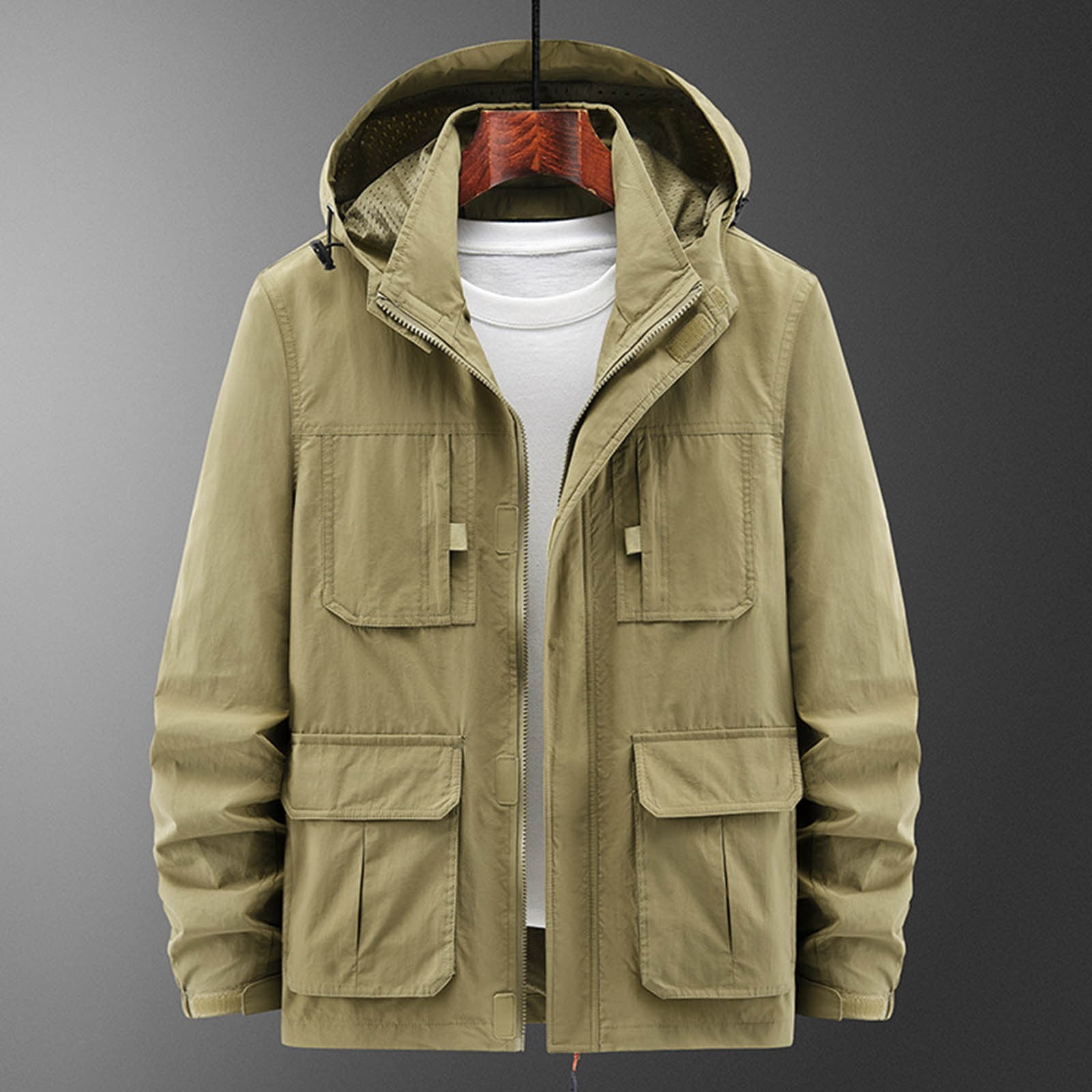 JXMVOJ Men's Military Casual Field Jacket Solid Color