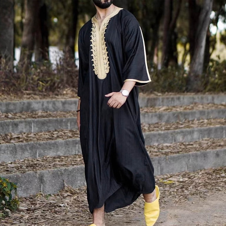JXMVOJ Men's Muslim Clothes Durable Kaftan Robe Dubai Long Gown Ethnic Clothes Soft Robe Coat Arab Middle Robe Long Style Long Sleeve Embroidered Standing Neck Long Shirt Fashion Casual Robe - Walmart.com JXMVOJ Men's Muslim Clothes Durable Kaftan Robe Dubai Long Gown Ethnic Clothes Soft Robe Coat Arab Middle Robe Long Style Long Sleeve Embroidered Standing Neck Long Shirt Fashion Casual Robe - Walmart.com