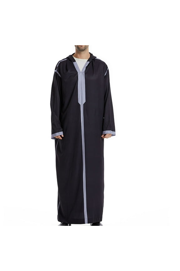 Men's Muslim Clothes Durable Kaftan Robe Dubai Long Gown Ethnic Clothes