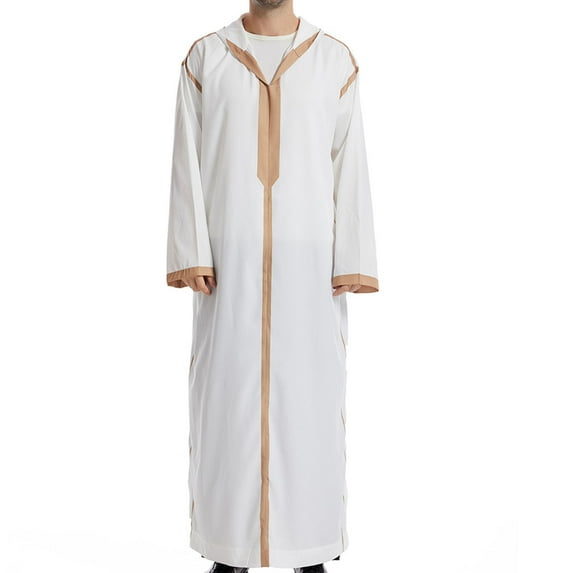 JXMVOJ Men's Muslim Clothes Durable Kaftan Robe Dubai Long Gown Ethnic Clothes