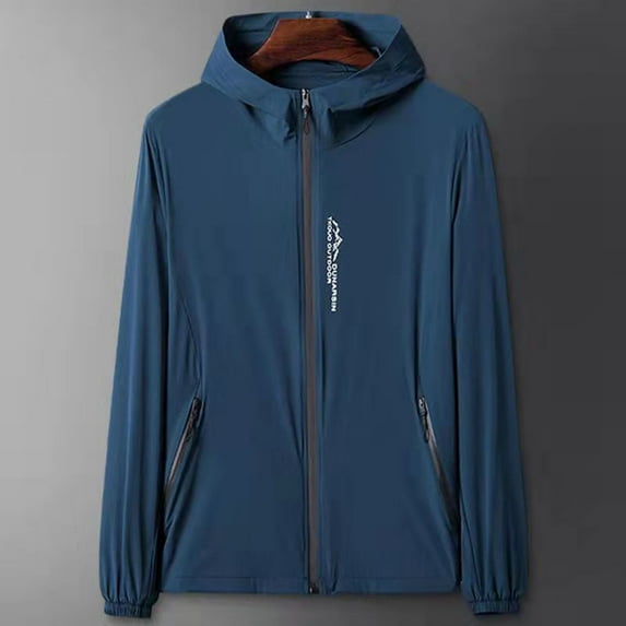 JXMVOJ Men's Nylon Spandex Sunscreen Long Sleeved Hooded Shirt - UPF 50+, Breathable, Lightweight, Loose for Hiking, Camping, Fishing & Outdoor