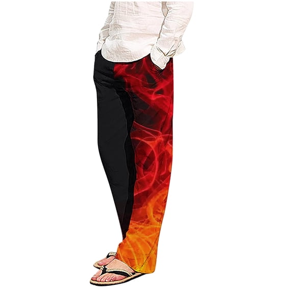 JXMVOJ Men's Plaid Drawstring Waist Workout Active Pants with Pockets Pajama Pants Trousers Full Length Pants